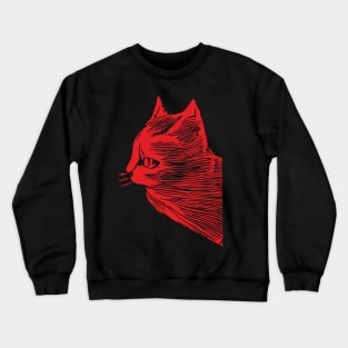 Cat sketch red print Crewneck Sweatshirt